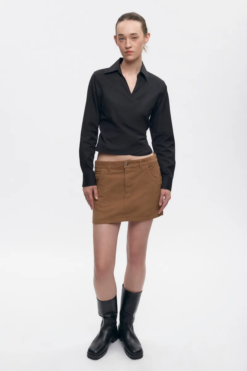Women's Wrap Shirt in Black 5
