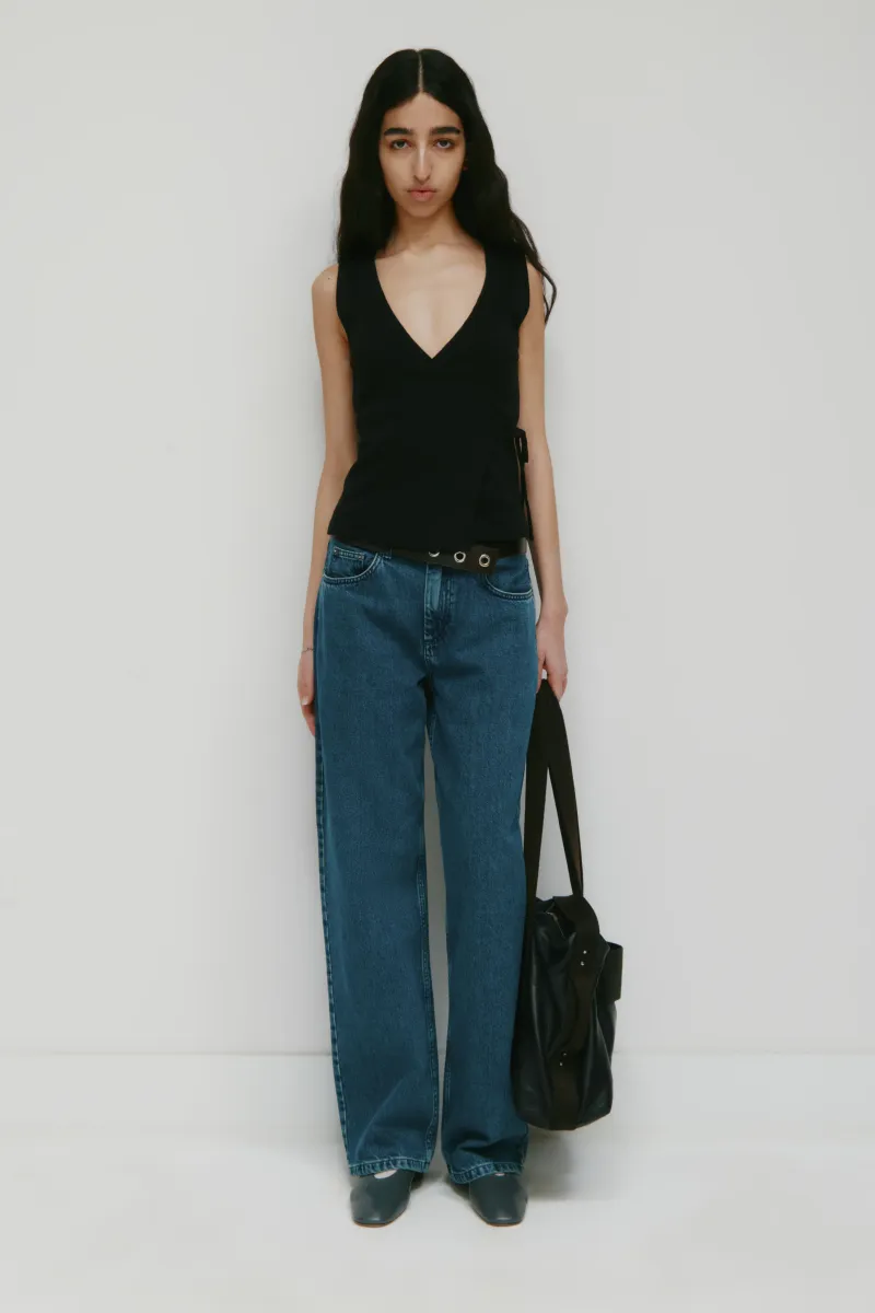 Women's Wrapped Tank in Black 3