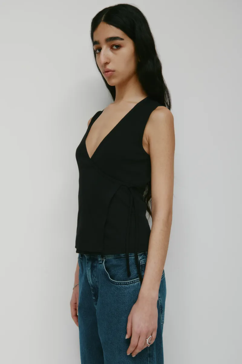 Women's Wrapped Tank in Black 4