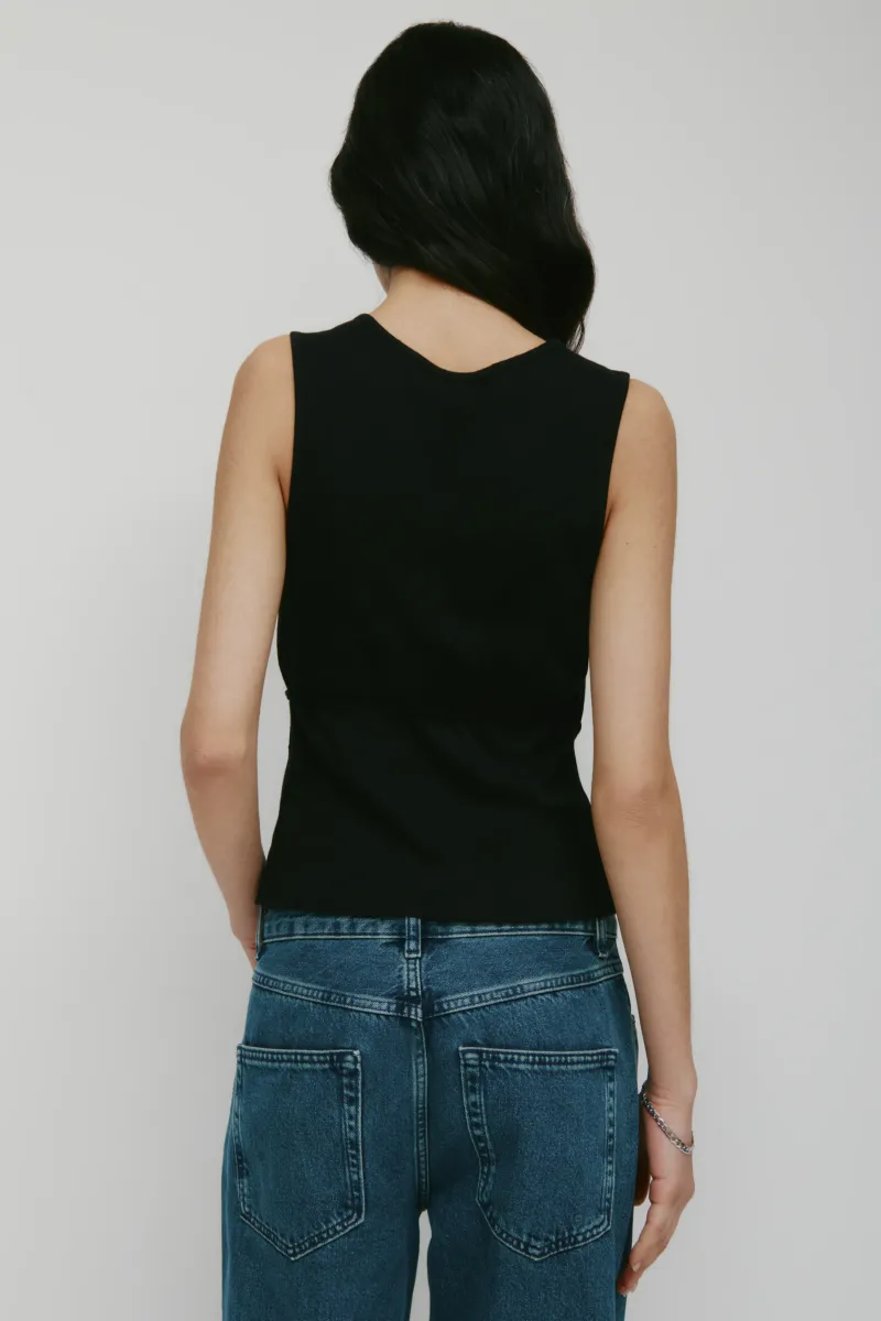 Women's Wrapped Tank in Black 5
