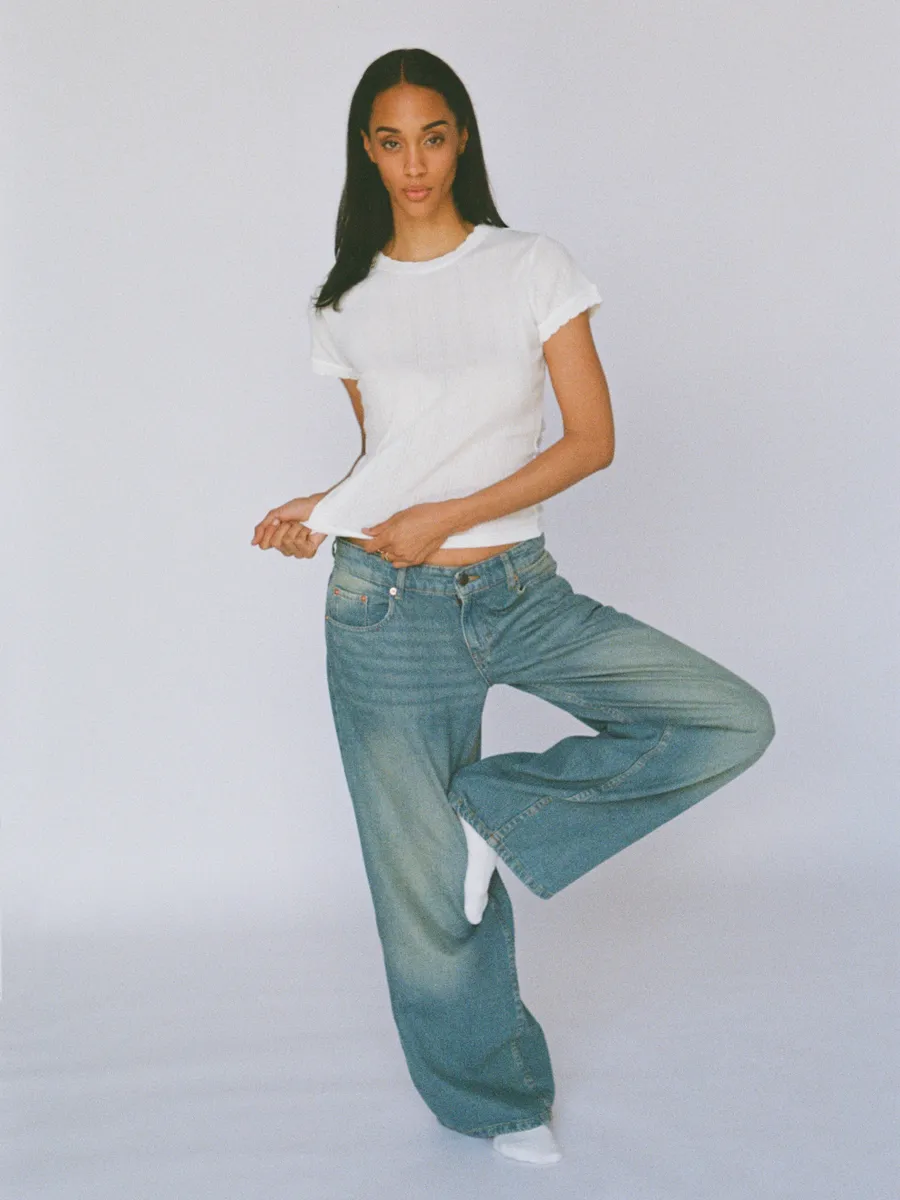100% organic cotton pointelle tee - white 6