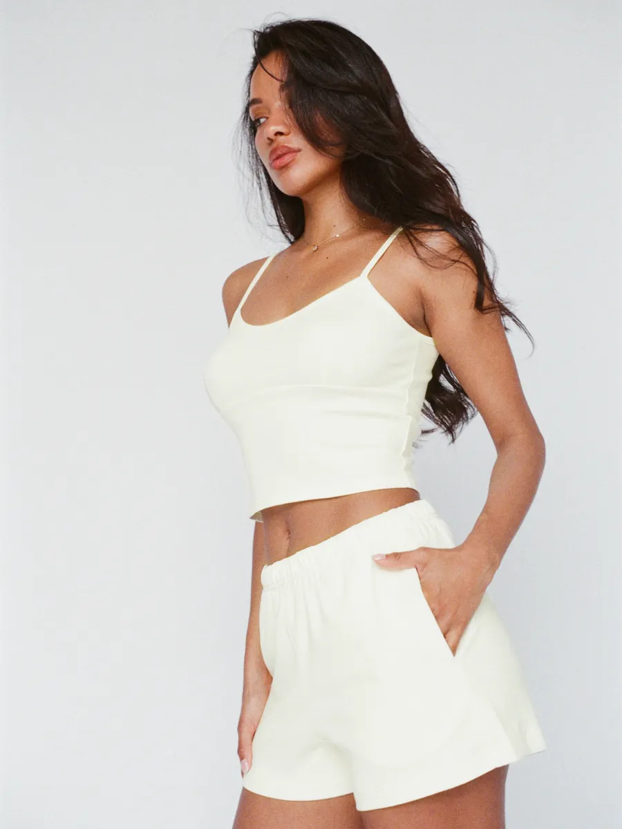 100% organic cotton shorts - butter yellow 2