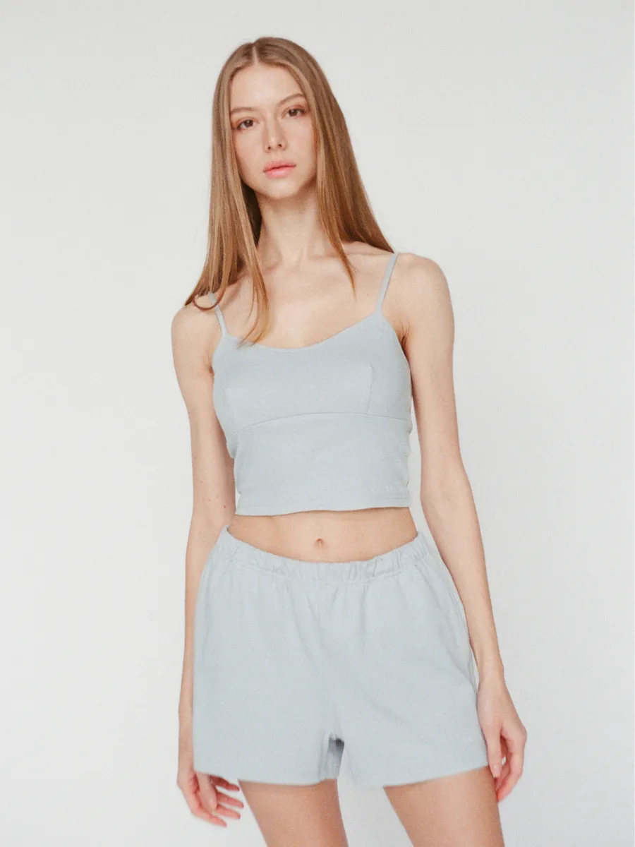 100% organic cotton shorts - powder blue