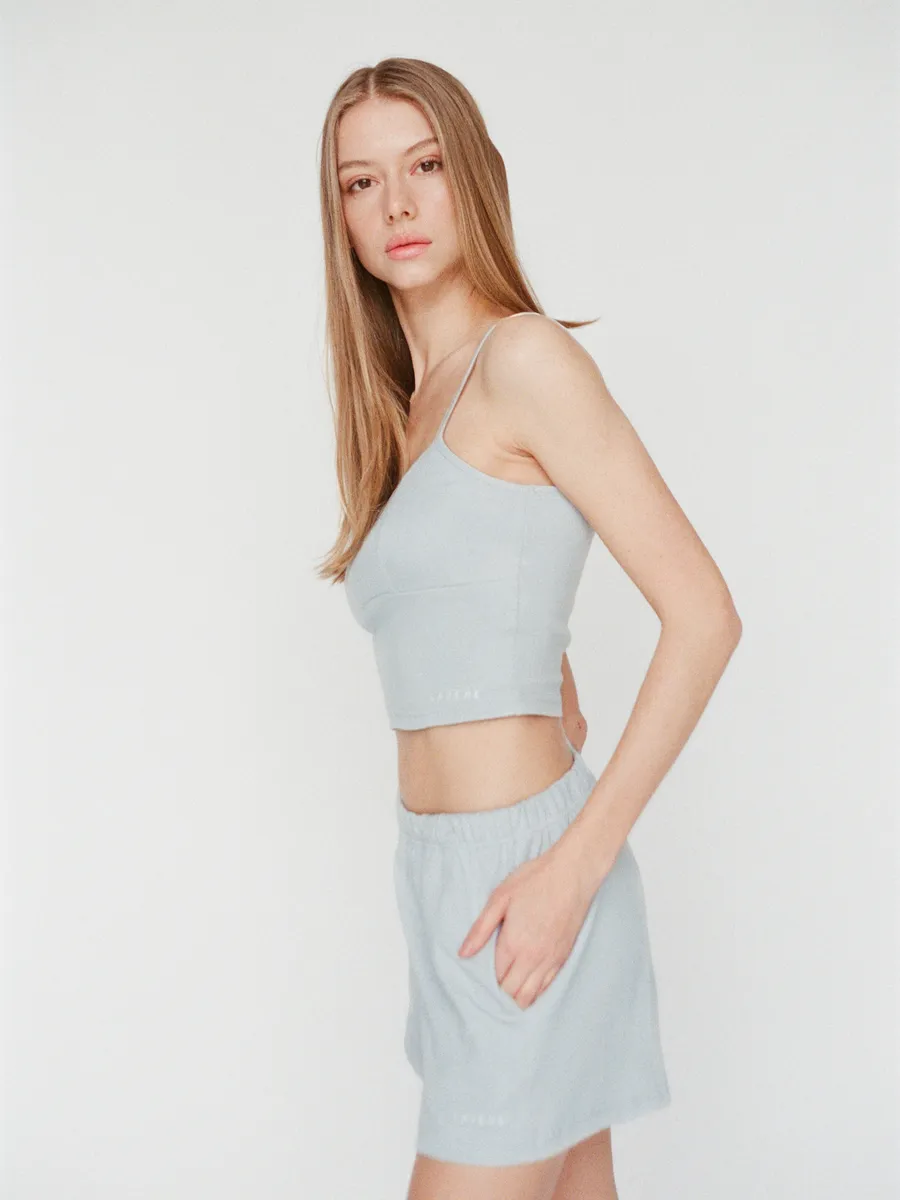100% organic cotton strap top - powder blue 3