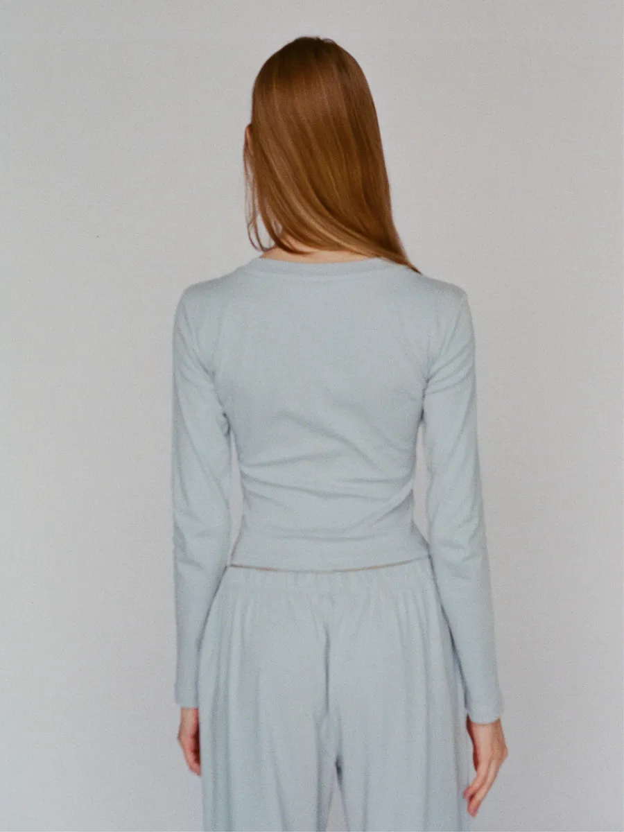 100% organic cotton top - powder blue 3