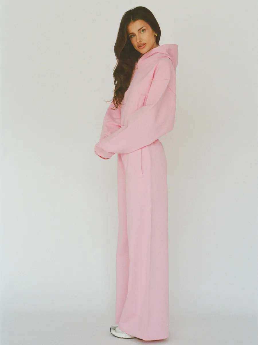 100% organic cotton wide pant - bubblegum 2