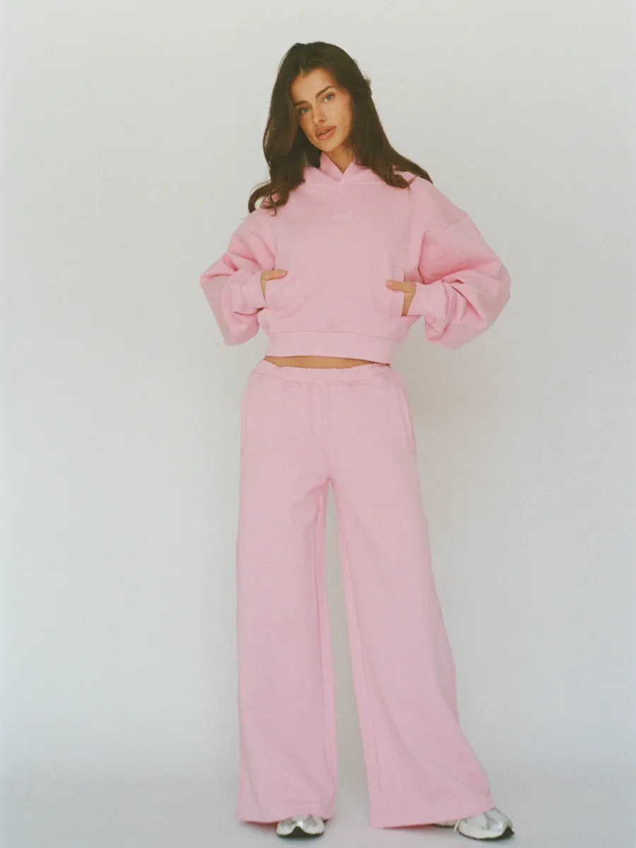 100% organic cotton wide pant - bubblegum 3