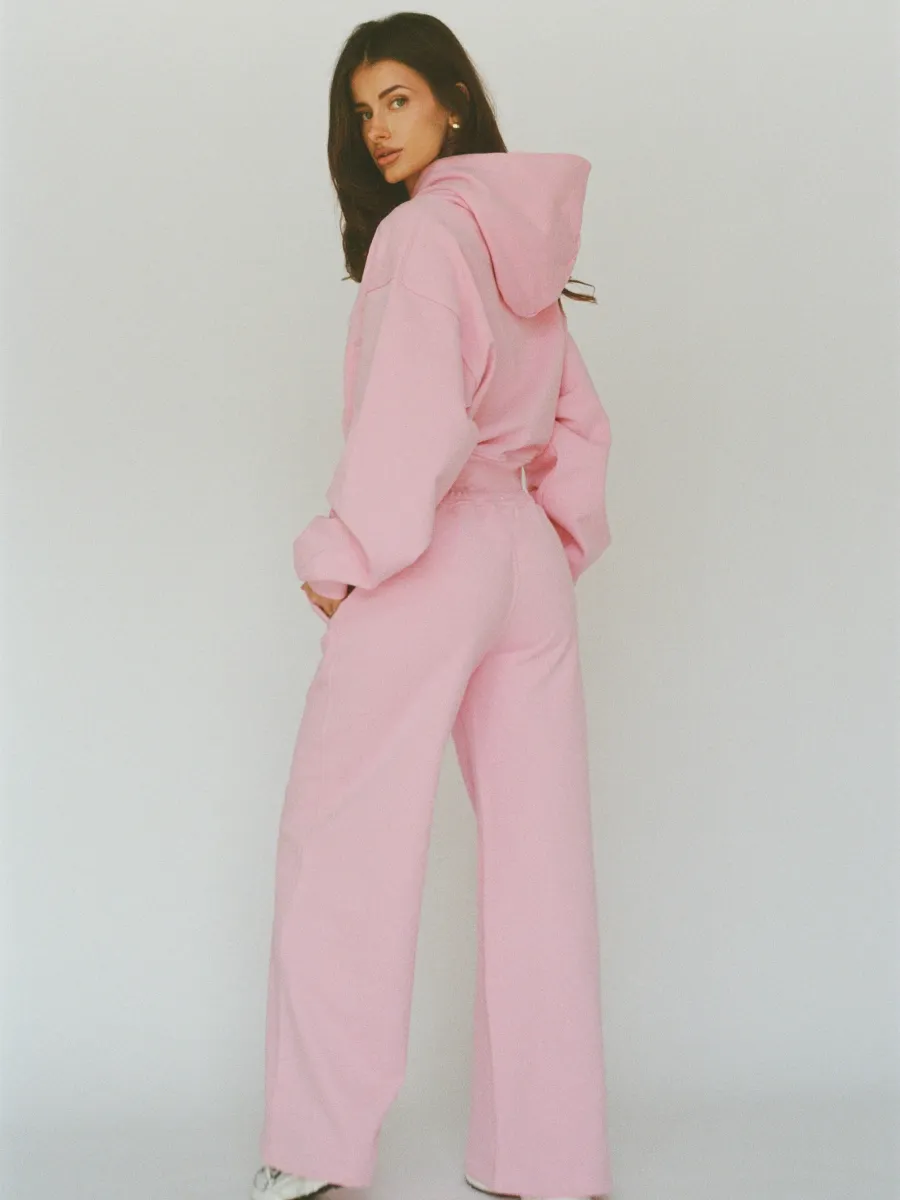 100% organic cotton wide pant - bubblegum 4