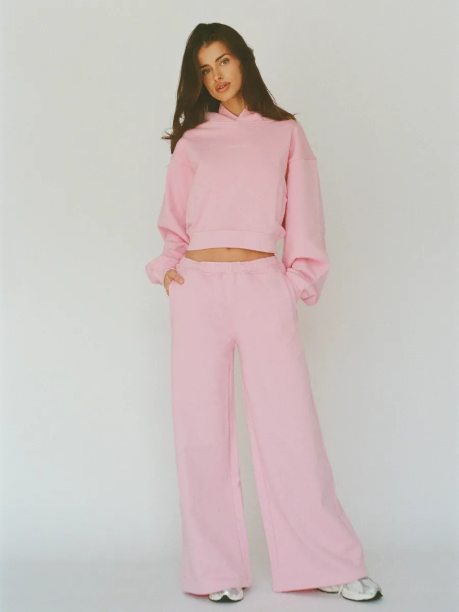 100% organic cotton wide pant - bubblegum 5