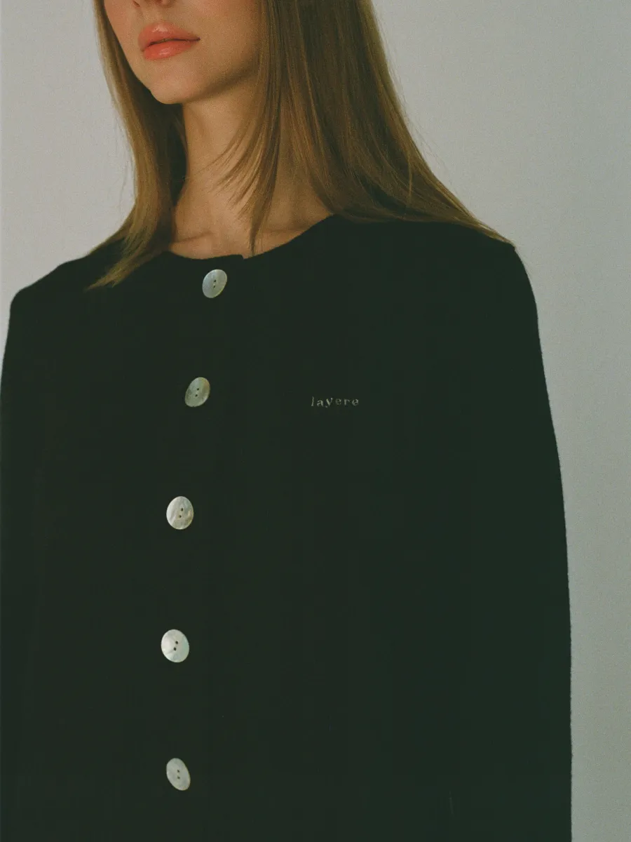 organic cotton cashmere cardigan - black 2