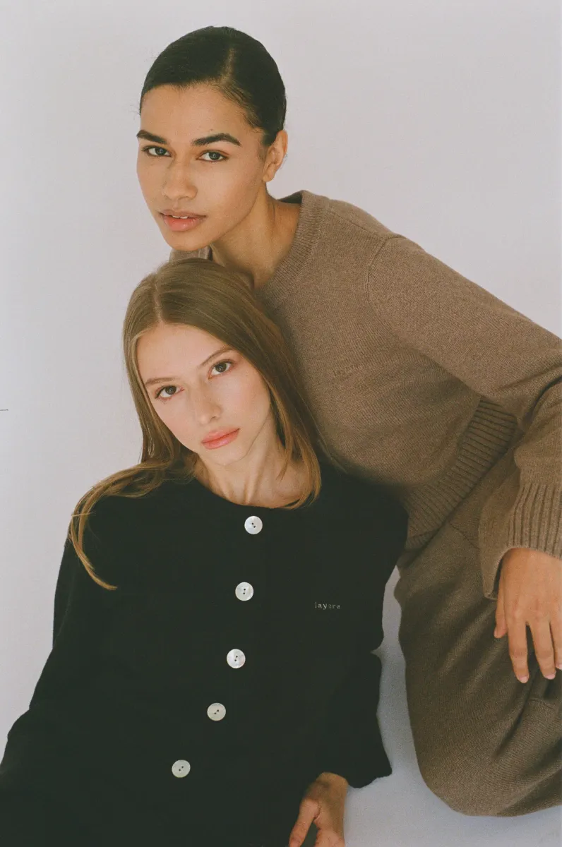 organic cotton cashmere cardigan - black 4