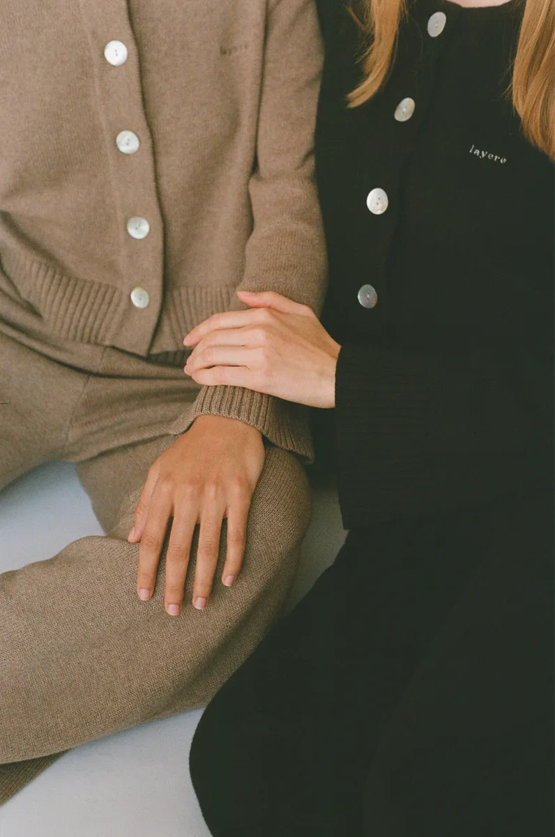 organic cotton cashmere cardigan - black 5