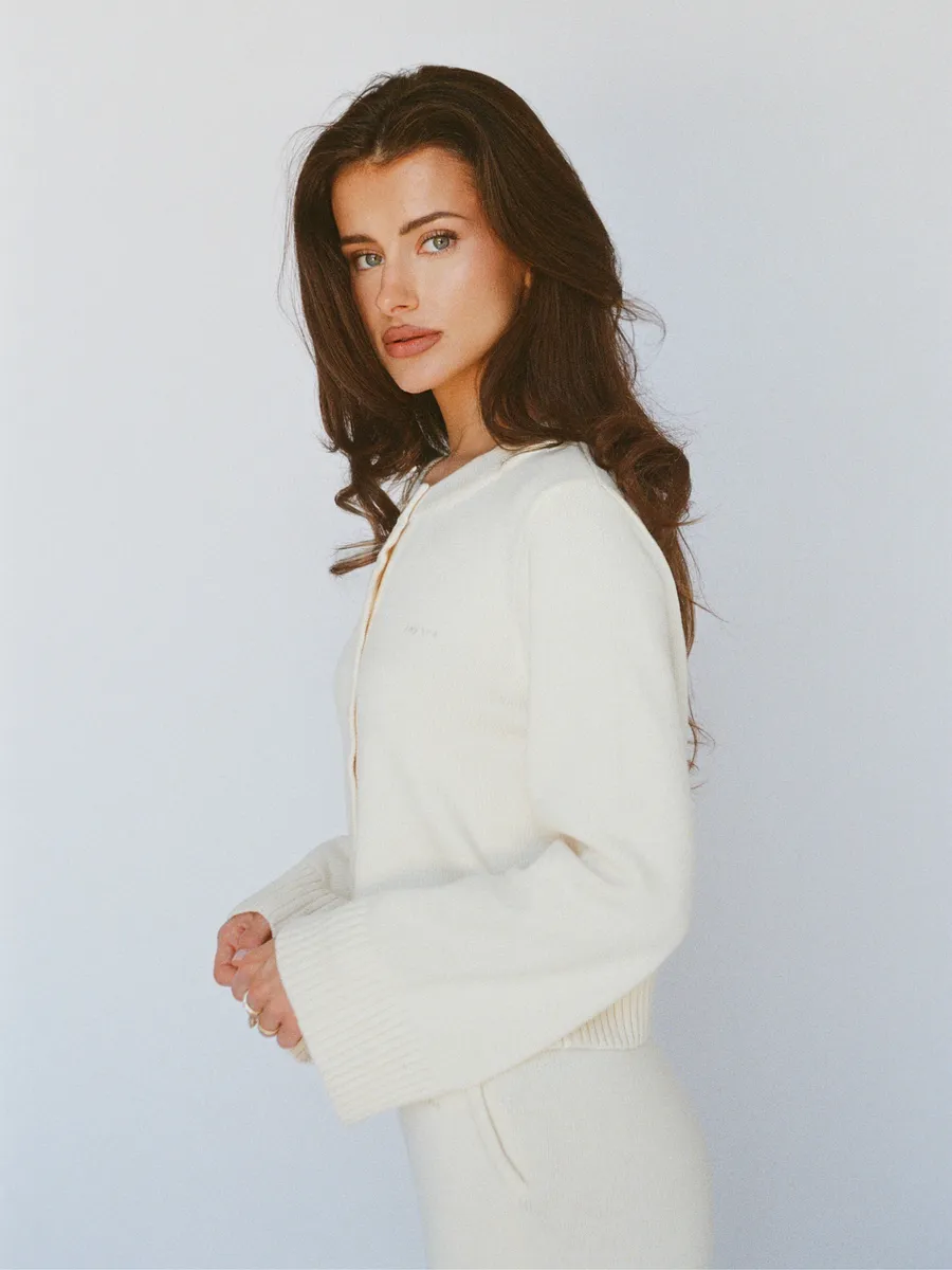 organic cotton cashmere cardigan - butter yellow