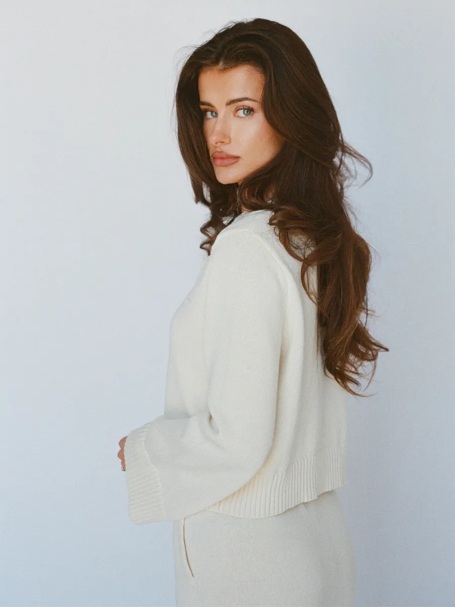 organic cotton cashmere cardigan - butter yellow 2
