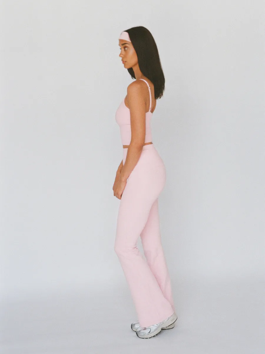 organic cotton flare leggings - ballerina pink 2