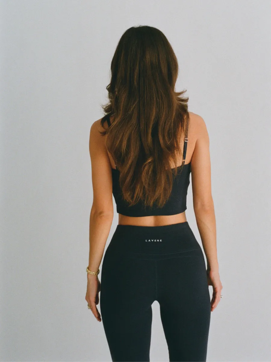 organic cotton flare leggings - navy blue 2