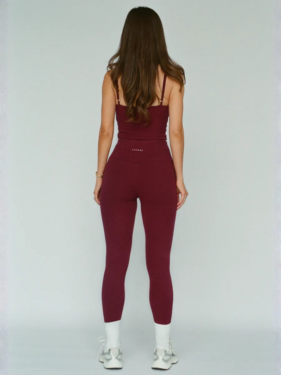 organic cotton leggings - cherry red 3
