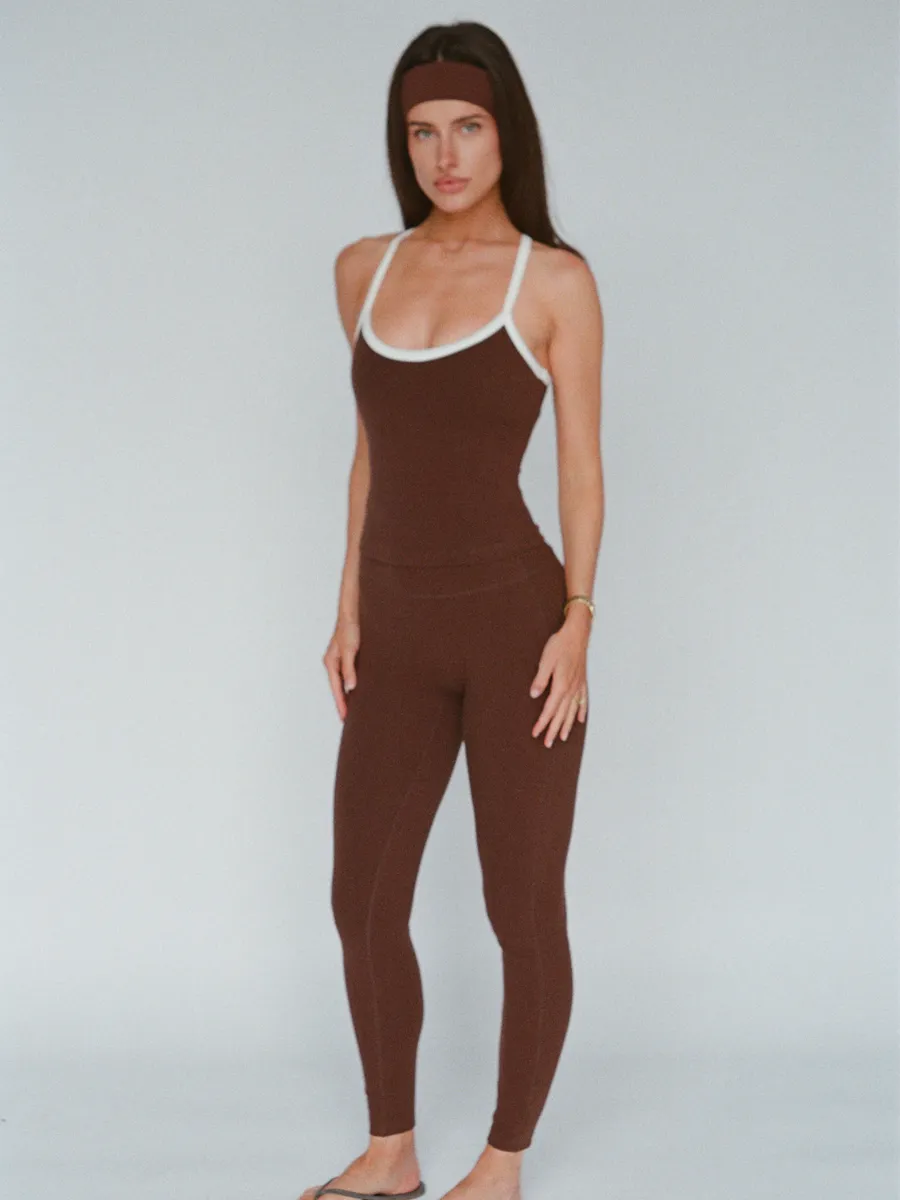 organic cotton leggings - chocolate brown 2