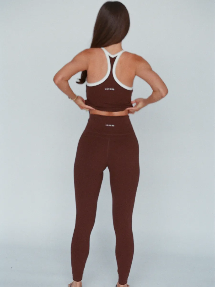 organic cotton leggings - chocolate brown 3