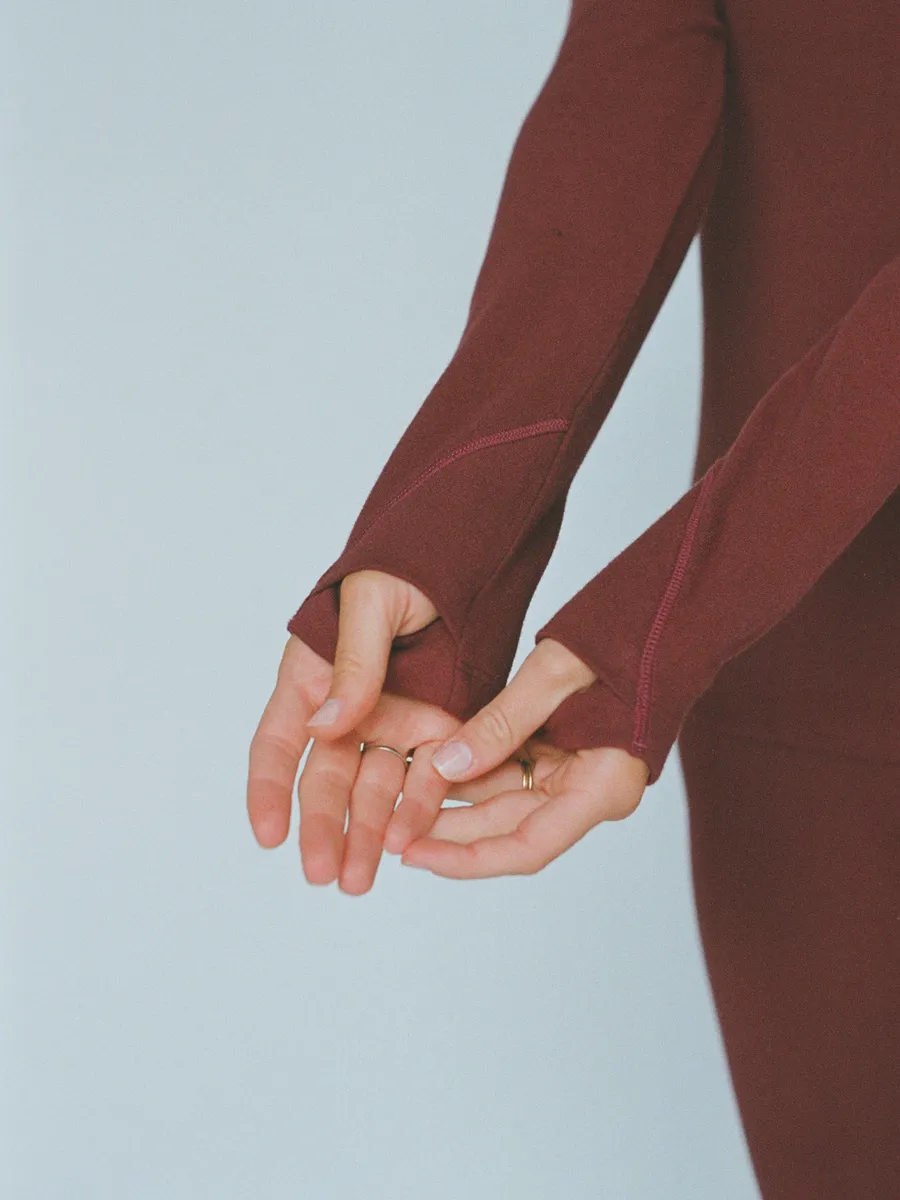 organic cotton long sleeve top – cherry red 6