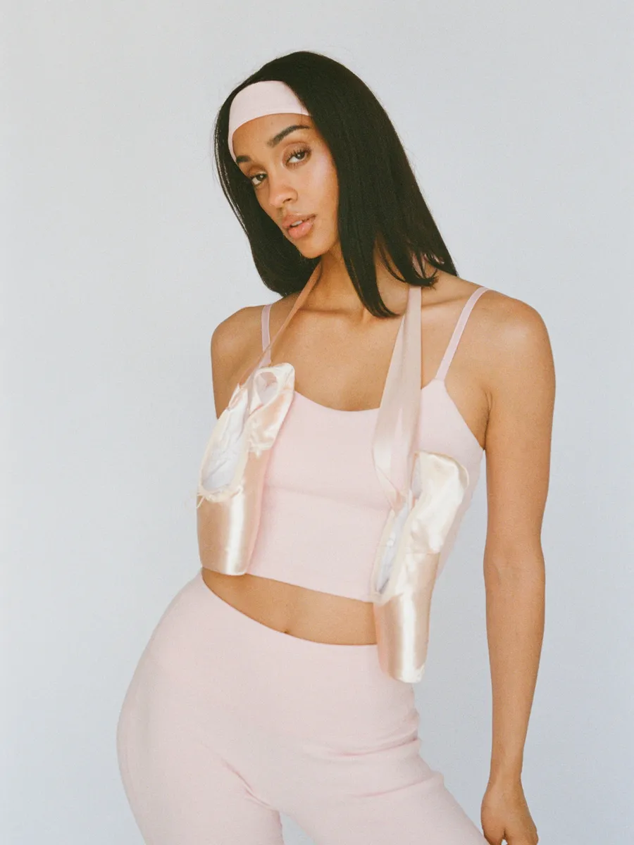organic cotton sports bra - ballerina pink 5