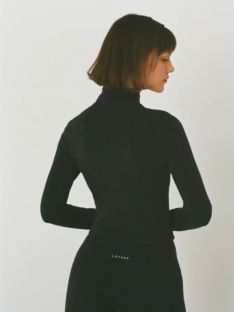 organic cotton zip jacket - black 2