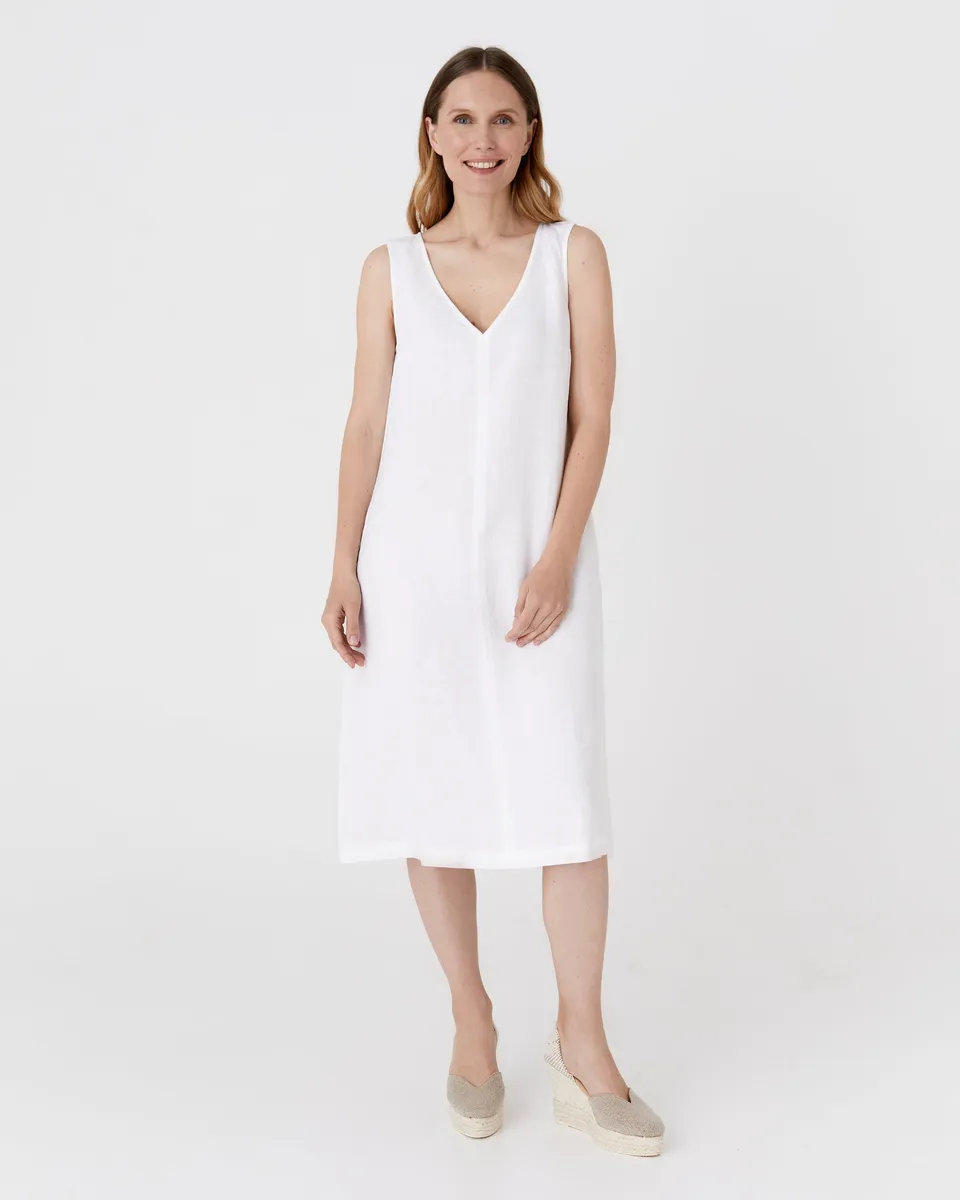 Basic linen dress OIA in White 5
