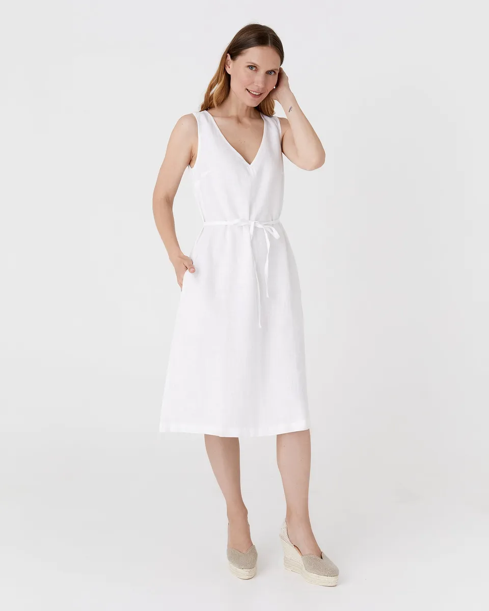 Basic linen dress OIA in White 7