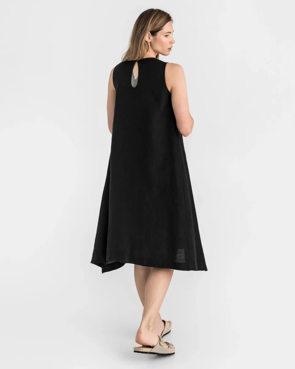 Breezy linen dress NIDA in Black 3