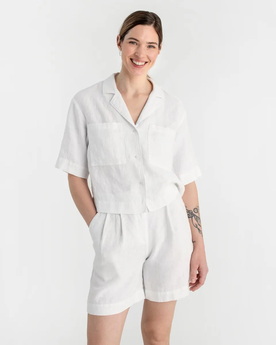 Linen camp shirt ORVIETO in White 5