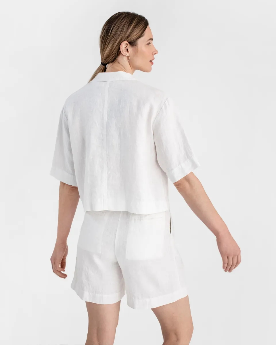 Linen camp shirt ORVIETO in White 6