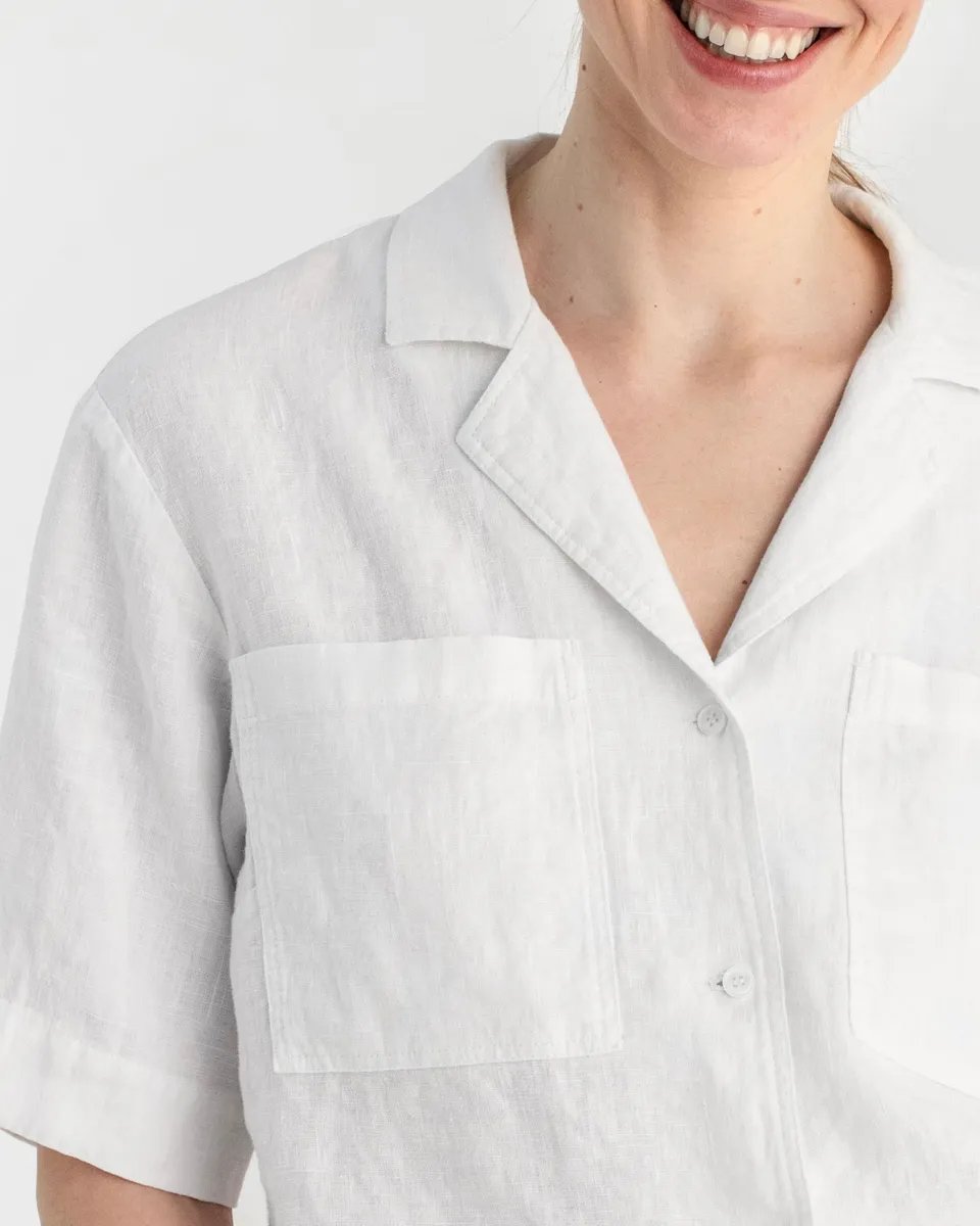 Linen camp shirt ORVIETO in White 7