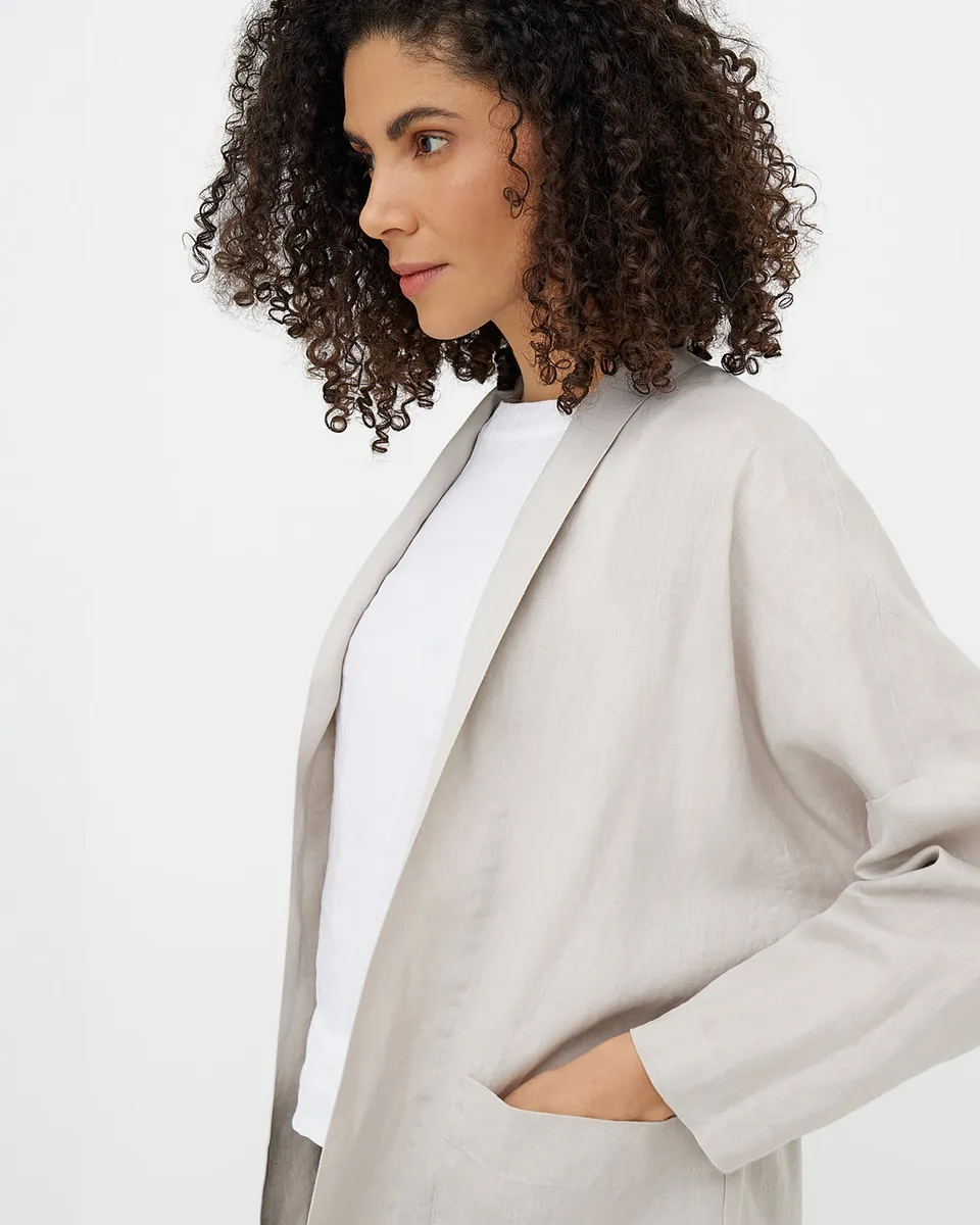 Linen jacket LOS ANGELES in Natural flax 3