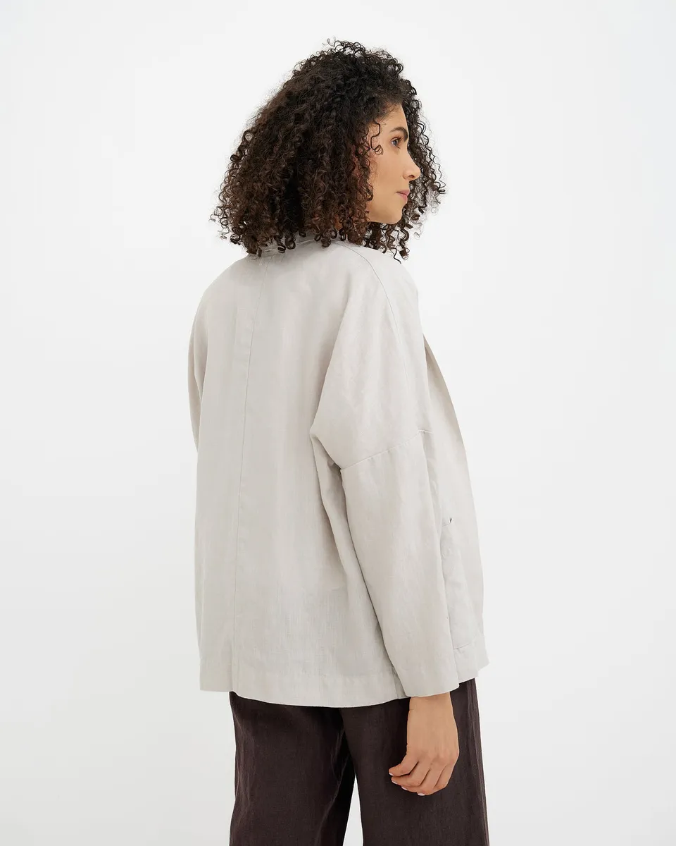 Linen jacket LOS ANGELES in Natural flax 4