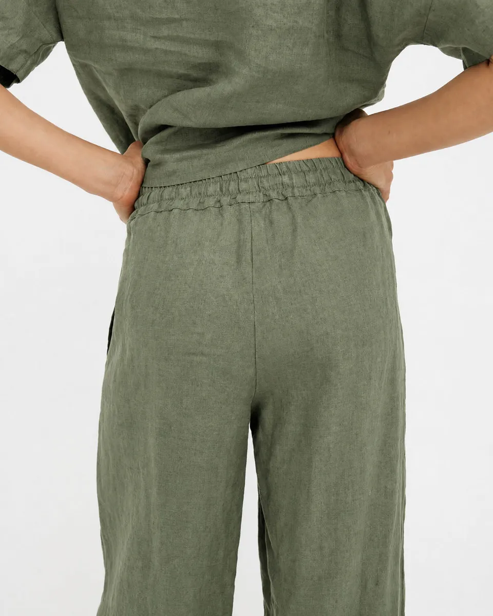 Linen pajama set SAVANNAH in Mist green 5