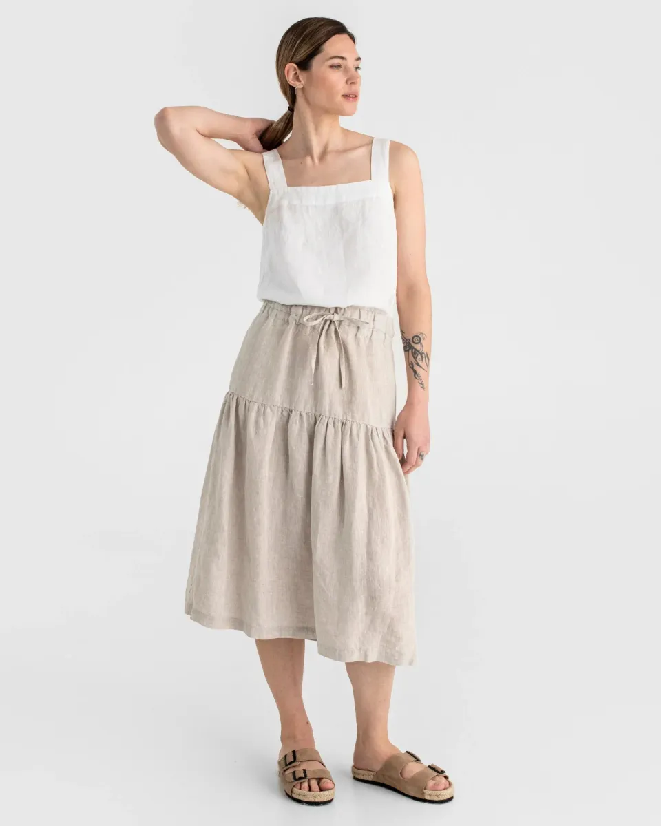 Linen tank top OLINDA in White 3