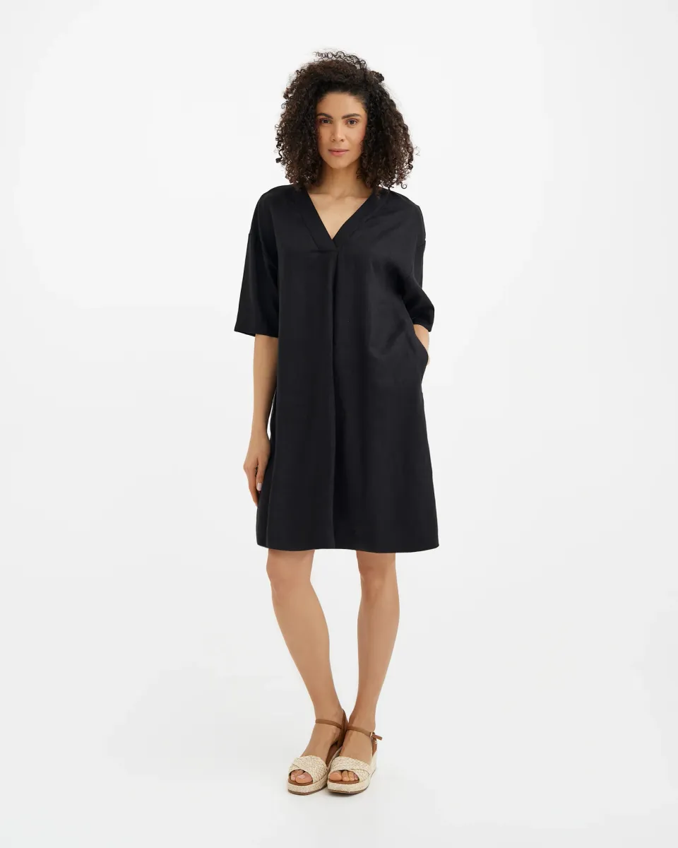 Linen Tunic Dress WAIKIKI in Black 2