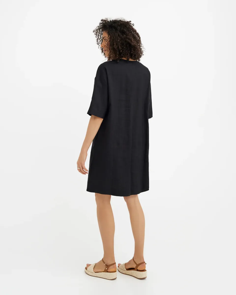 Linen Tunic Dress WAIKIKI in Black 4