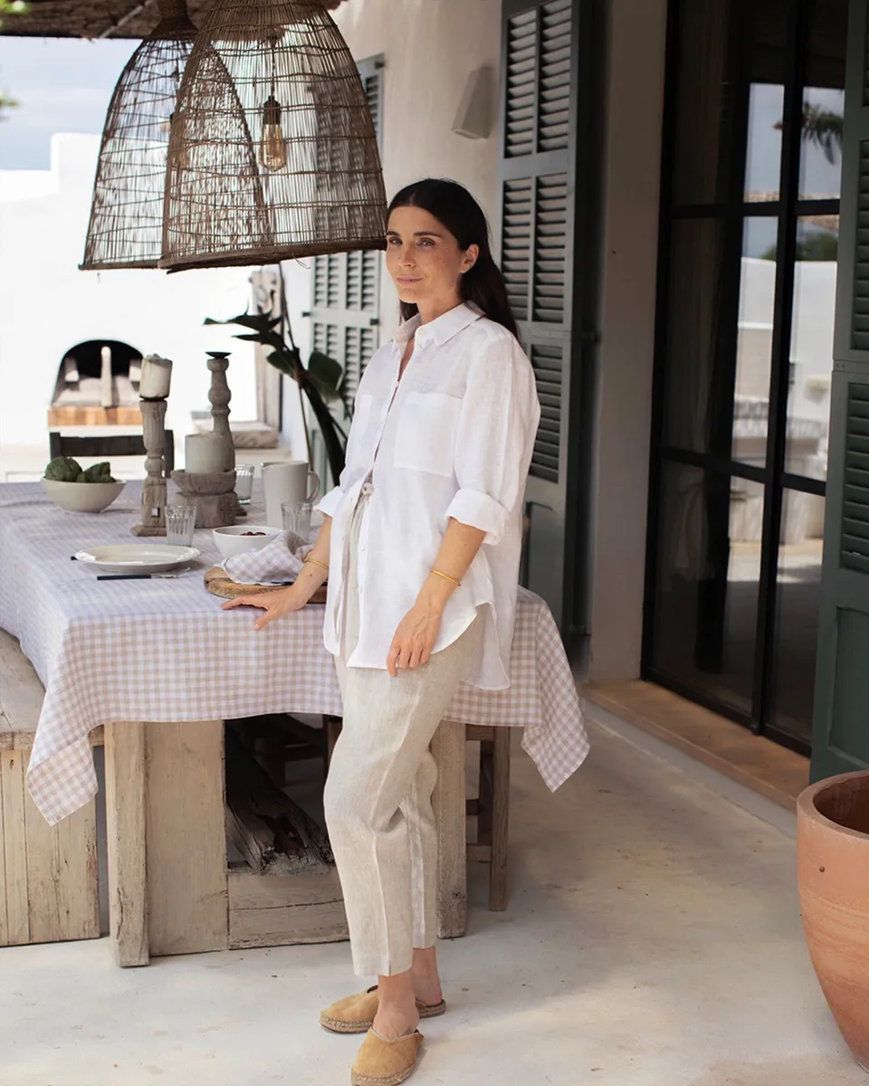 Long-sleeved linen shirt CALPE in White 7