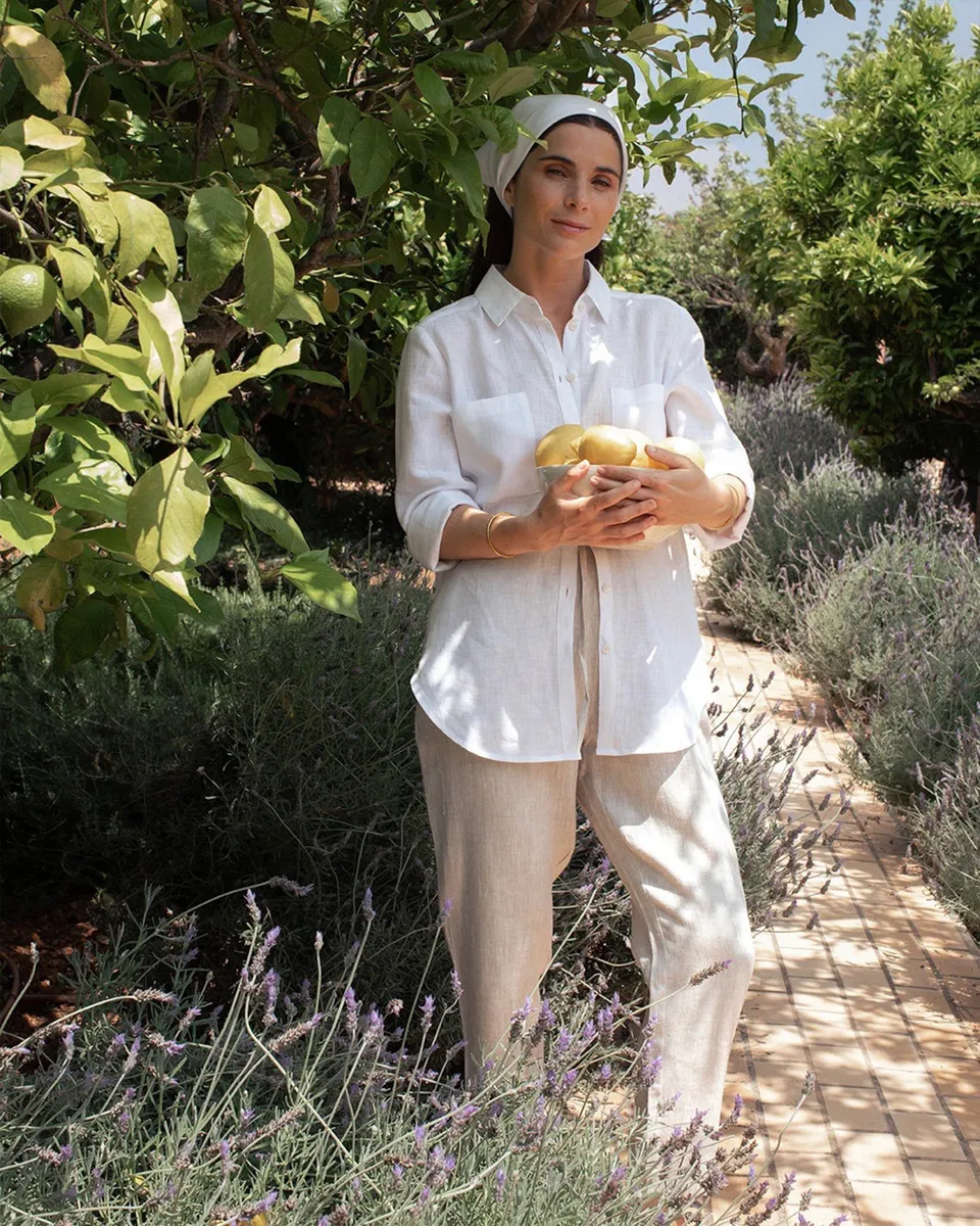 Long-sleeved linen shirt CALPE in White 8