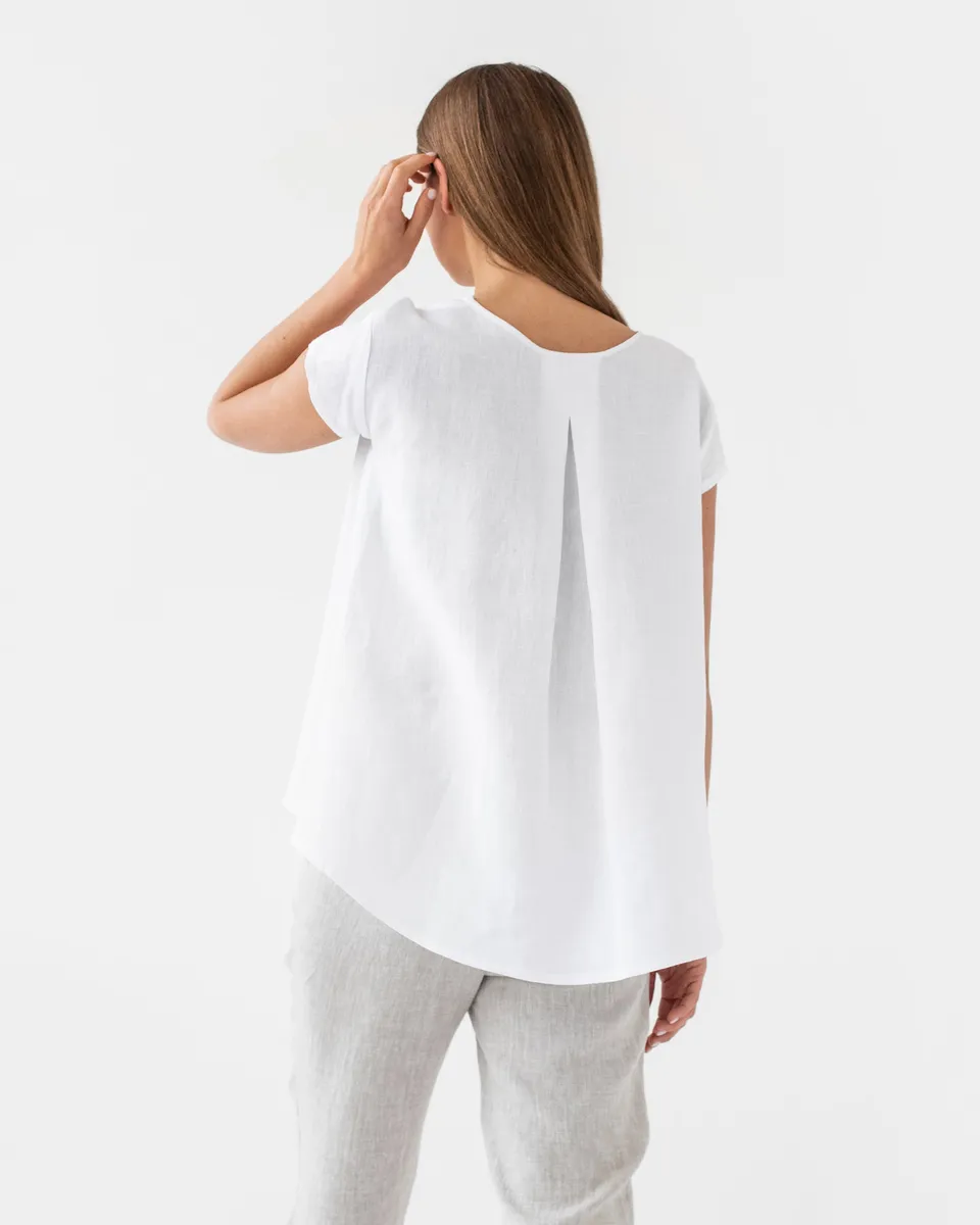 Loose fit linen top TAHOE in White 2
