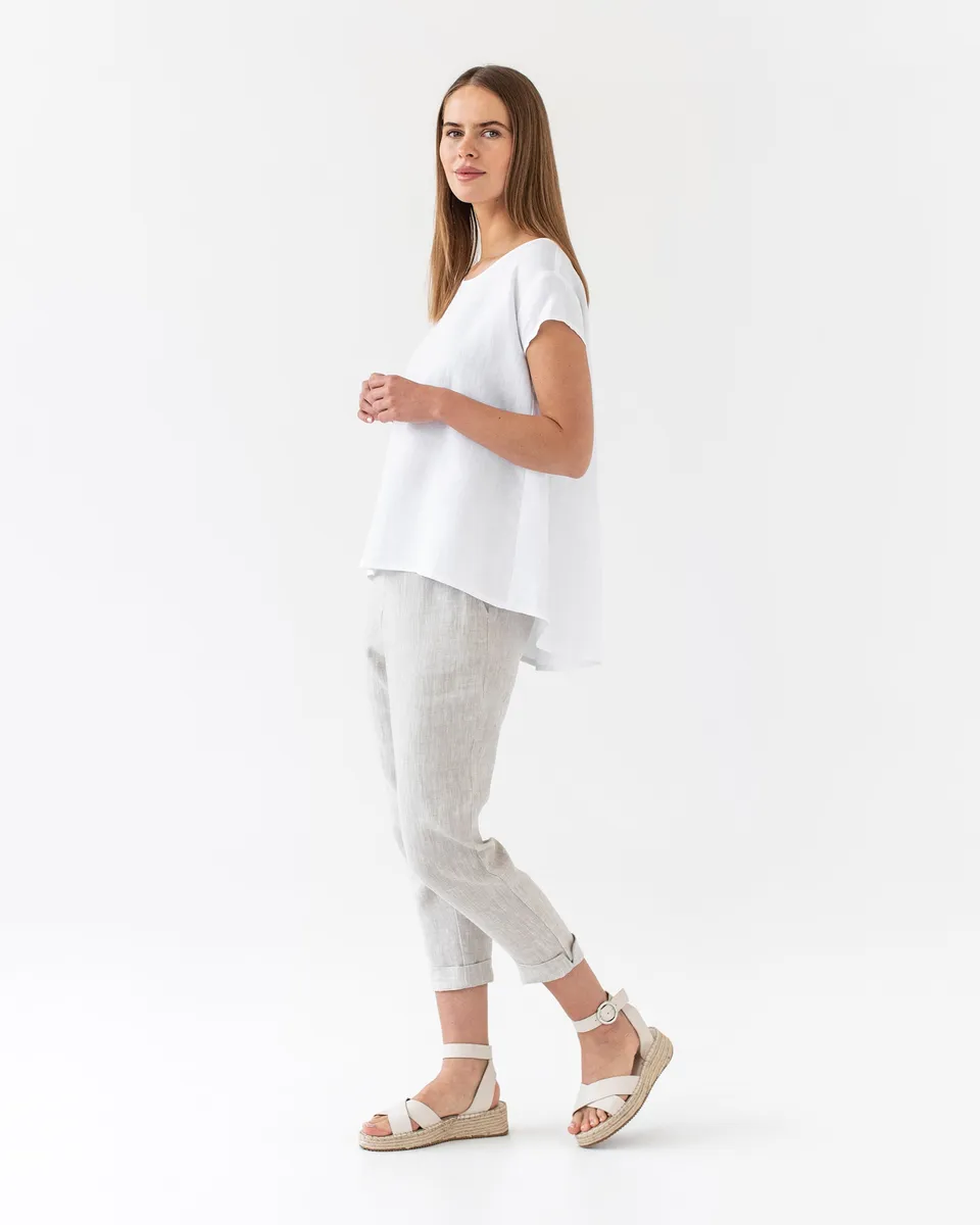 Loose fit linen top TAHOE in White 4