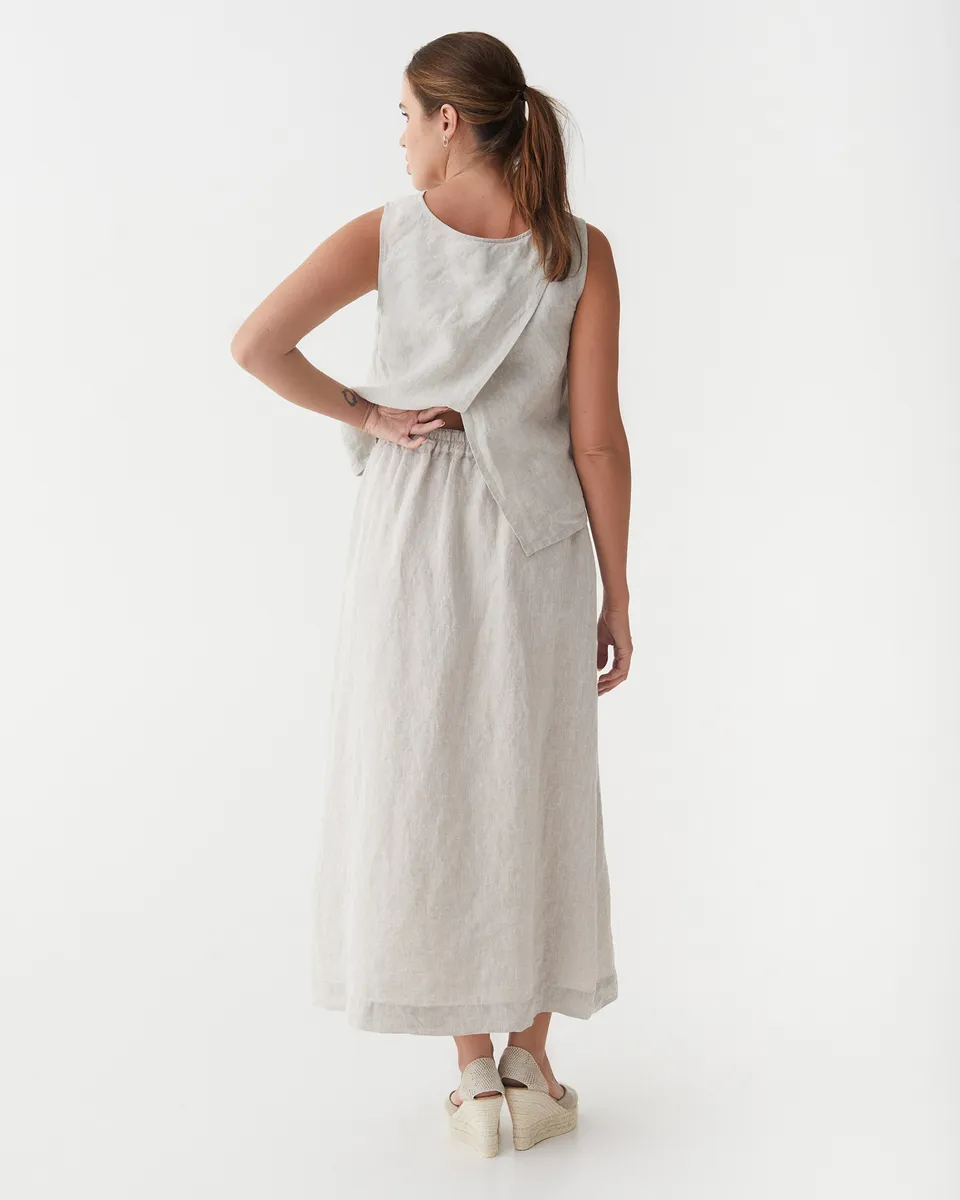 Maxi Linen Skirt SENTOSA in Natural melange 4