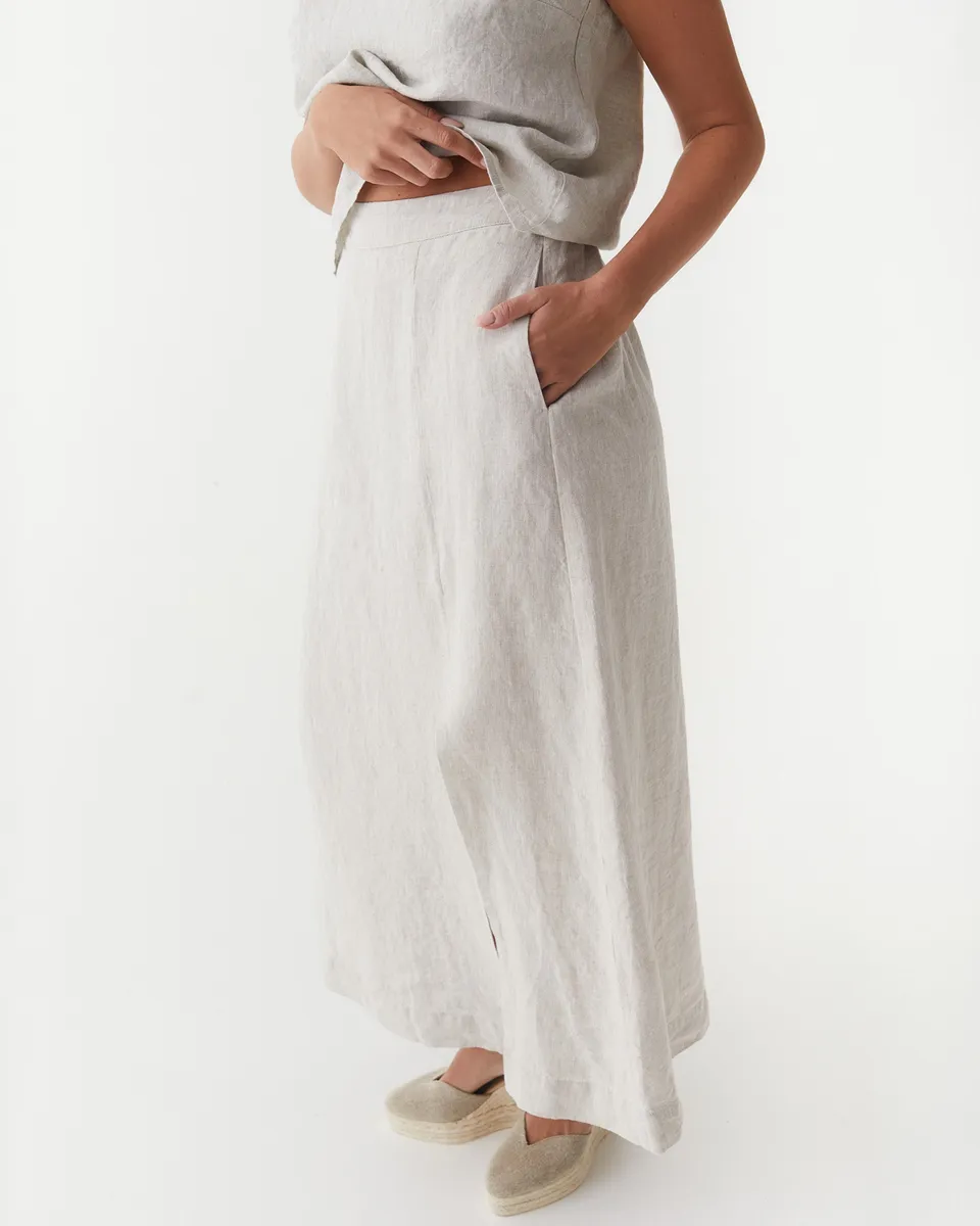 Maxi Linen Skirt SENTOSA in Natural melange 5