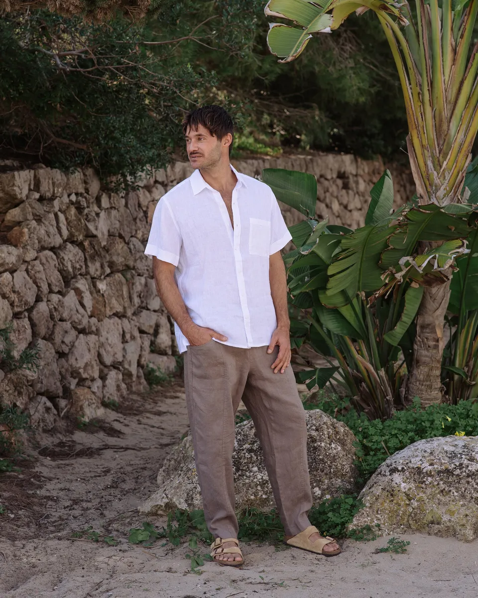 Men's linen pants TRUCKEE in Deep taupe 3