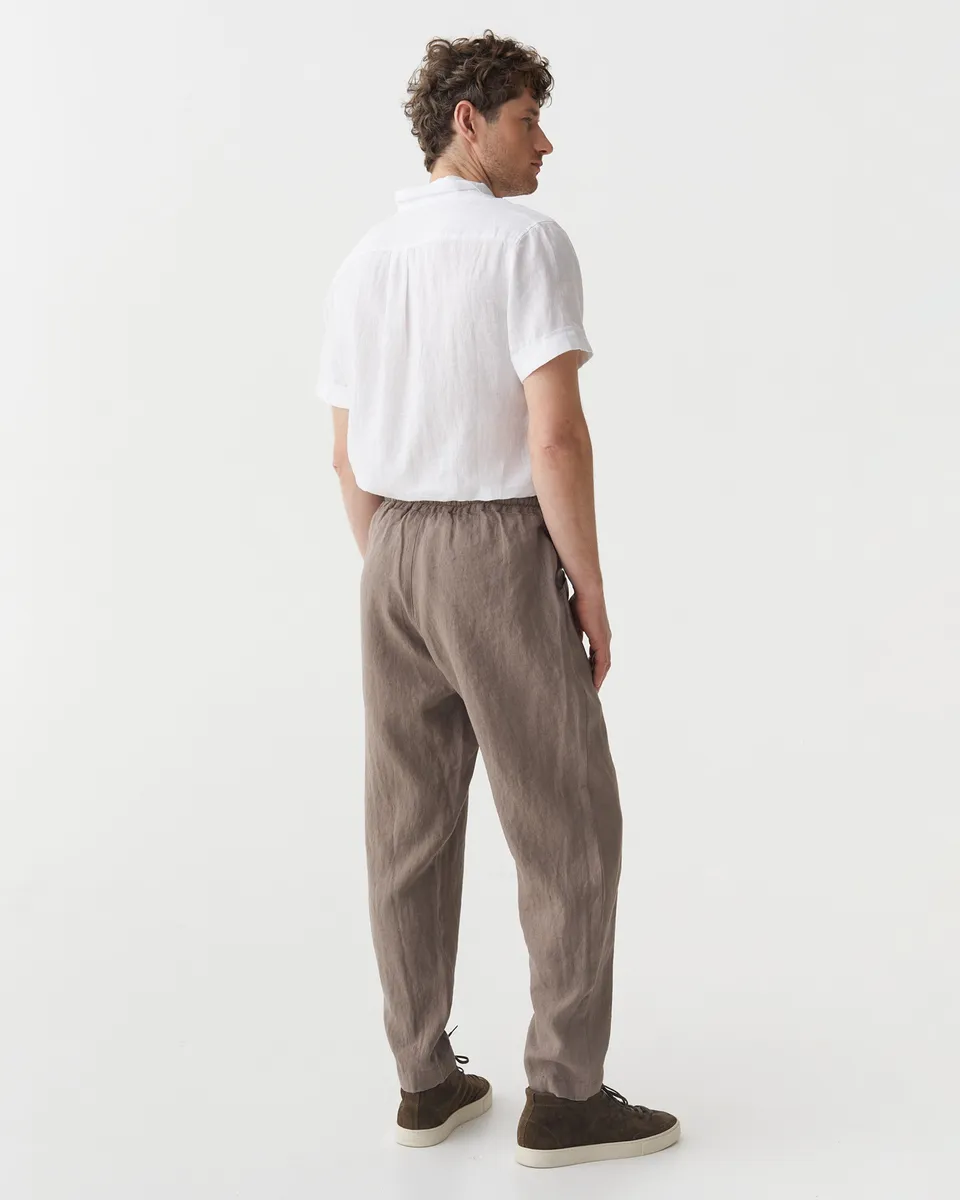 Men's linen pants TRUCKEE in Deep taupe 7