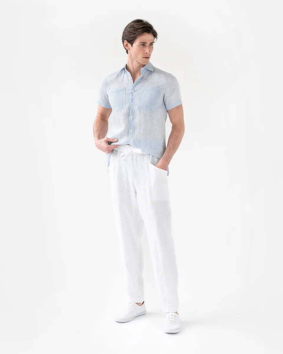 Men's linen pants TRUCKEE in White 4