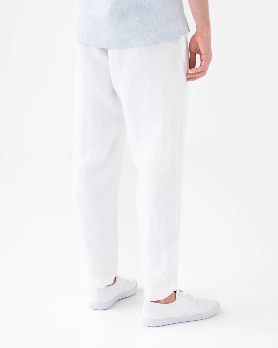 Men's linen pants TRUCKEE in White 6