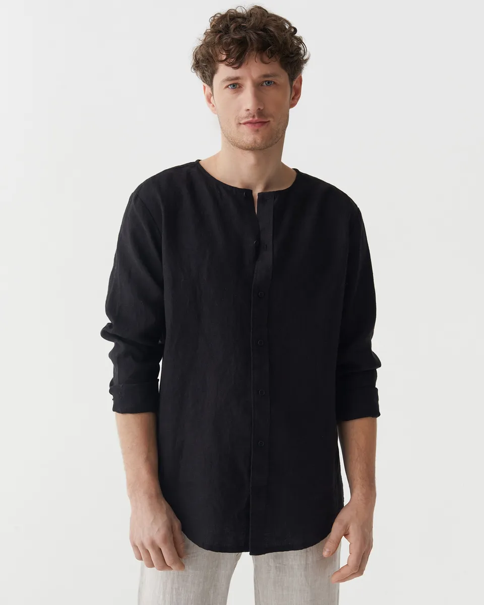 Men's Linen Shirt BEDARRA in Black
