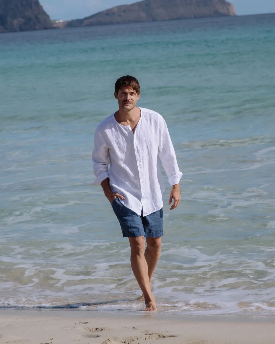 Men's Linen Shirt BEDARRA in White 2